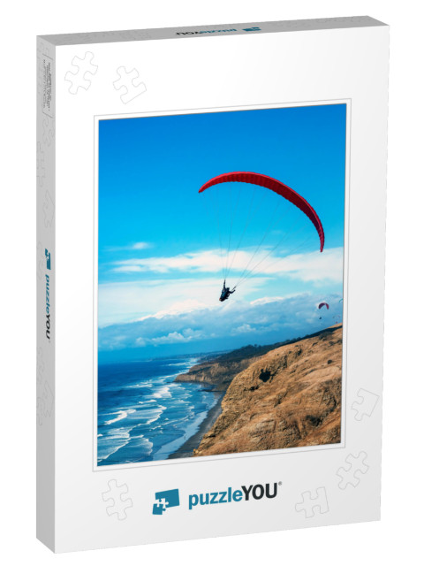 A Paraglider Soaring Over the Pacific Ocean in Torrey Pin... Jigsaw Puzzle