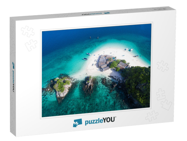 Top View of Small Isolated Tropical Island with White San... Jigsaw Puzzle