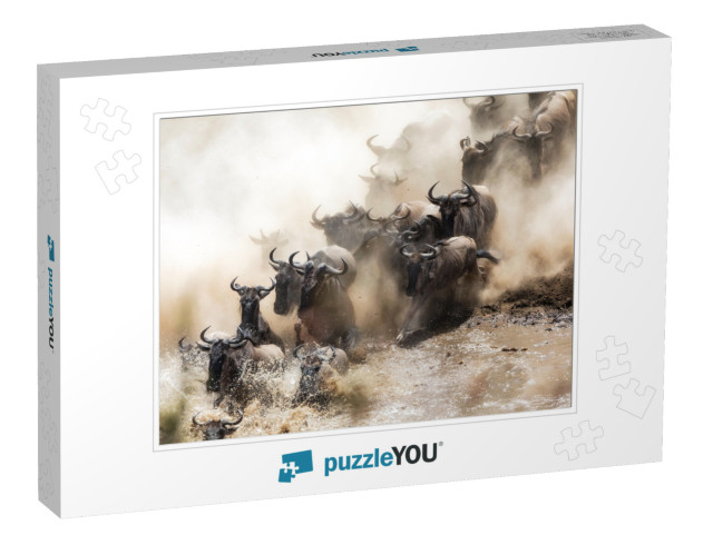 Wildebeest Crossing the Mara River During the Annual Grea... Jigsaw Puzzle