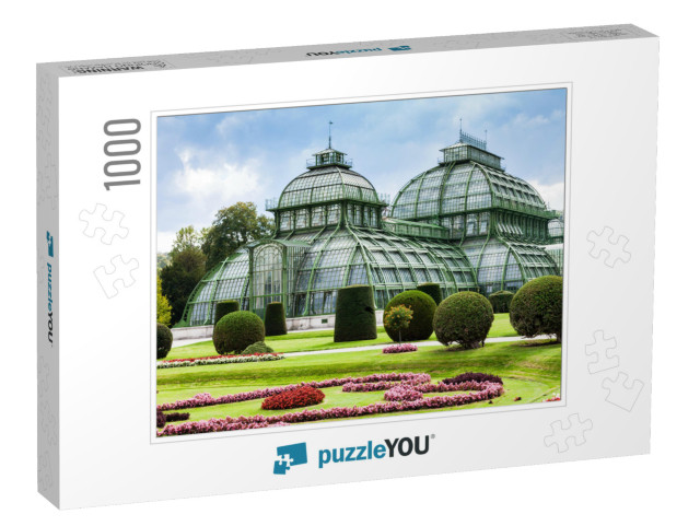 Travel to Vienna City - Palm House, Large Greenhouse in G... Jigsaw Puzzle with 1000 pieces