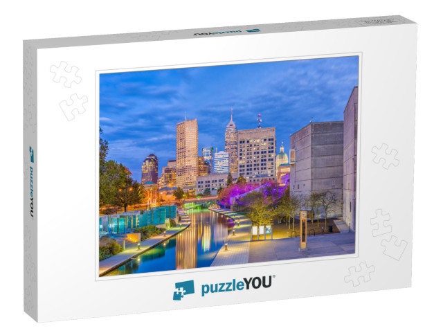 Indianapolis, Indiana, USA Skyline on the Canal Walk... Jigsaw Puzzle