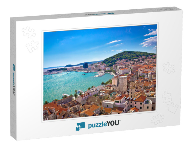 Split Waterfront & Marjan Hill Aerial View, Dalmatia, Cro... Jigsaw Puzzle