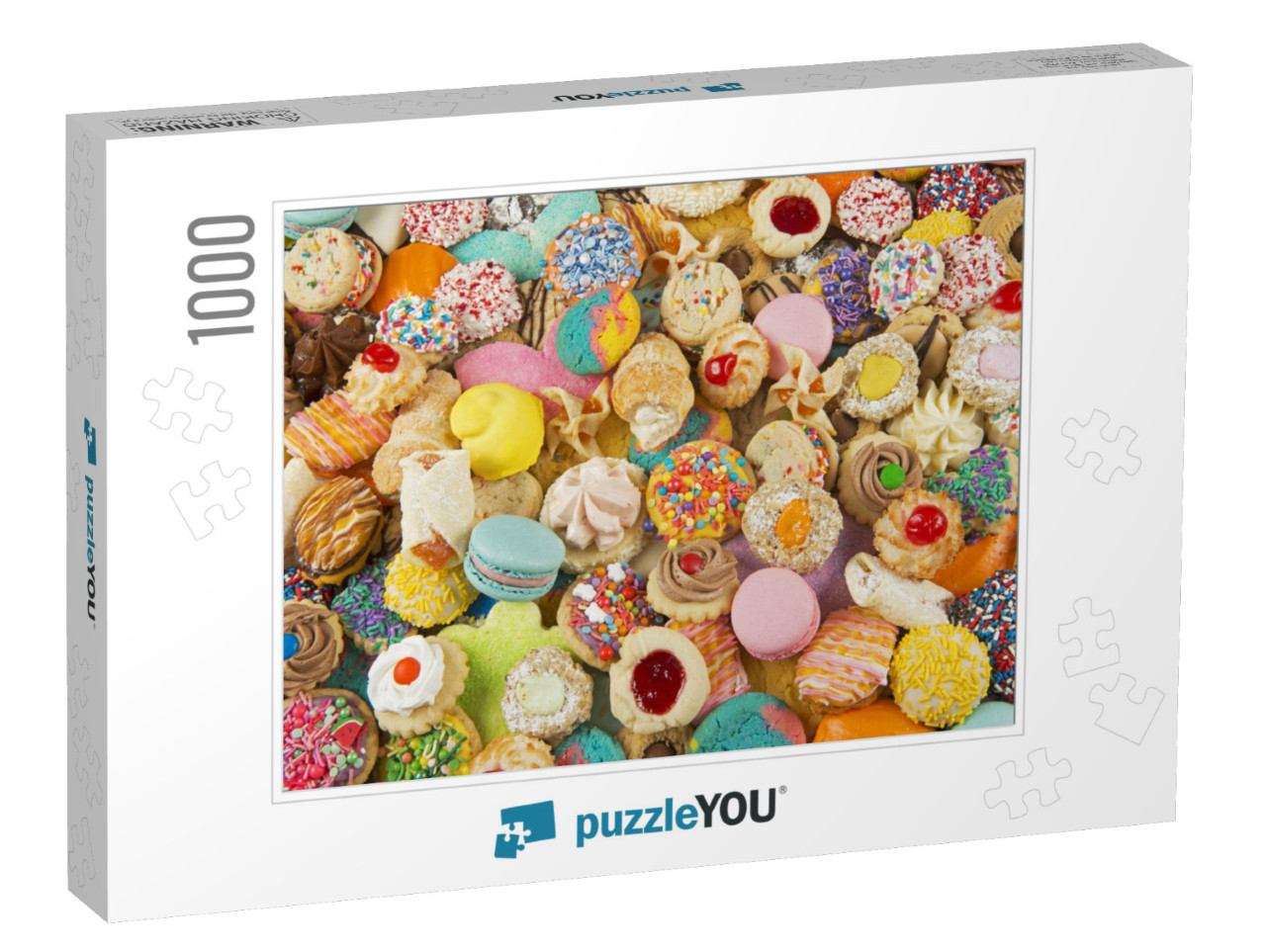 Assortment of Colorful Cookies Photo Collage Jigsaw Puzzle with 1000 pieces