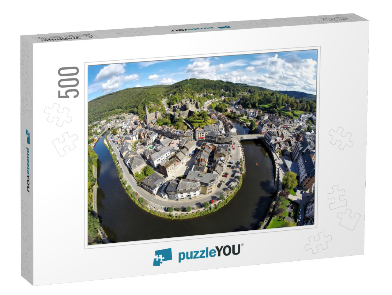 Aerial View on Belgian City La Roche-En-Ardenne with Rive... Jigsaw Puzzle with 500 pieces