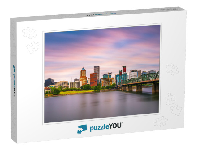 Portland, Oregon, USA Skyline At Dusk on the Willamette Ri... Jigsaw Puzzle