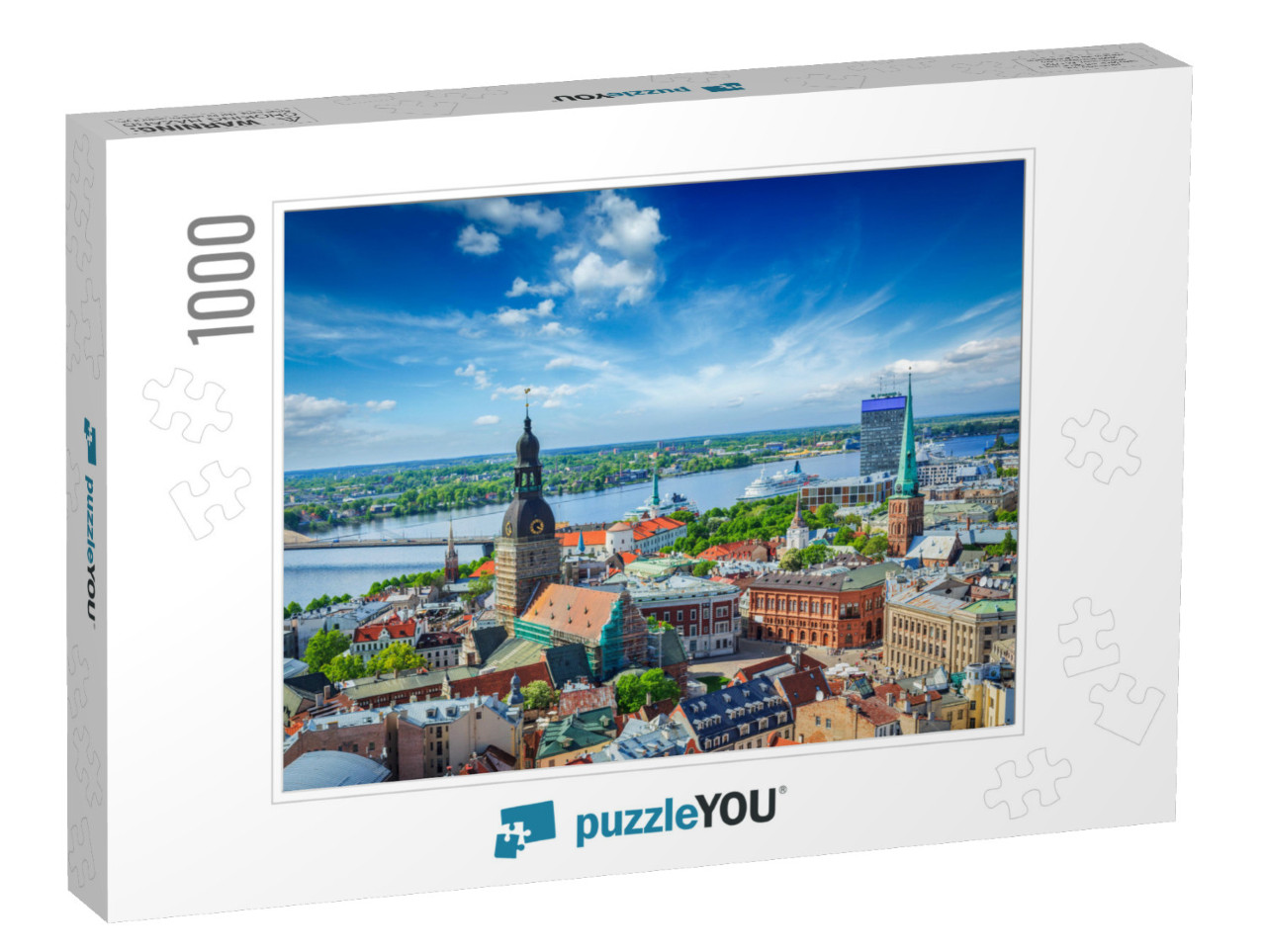 Aerial View of Riga Center from St. Peters Church, Riga... Jigsaw Puzzle with 1000 pieces