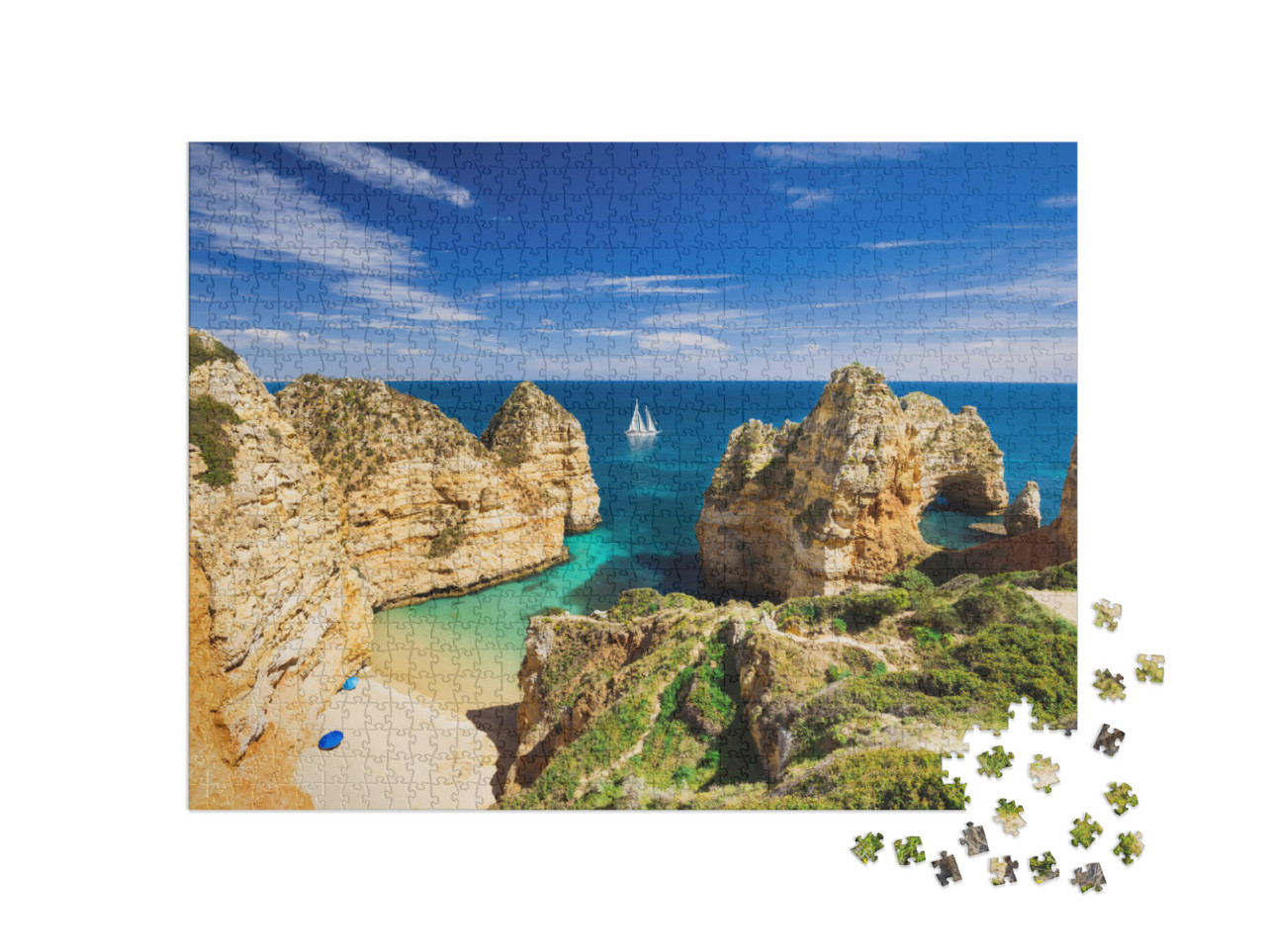 Beautiful Bay Near Lagos Town, Algarve Region, Portugal... Jigsaw Puzzle with 1000 pieces