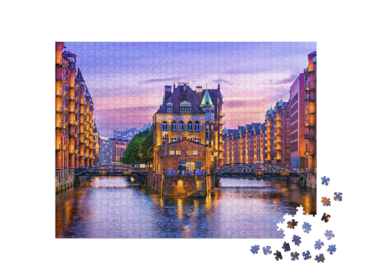 The Warehouse District Speicherstadt in Hamburg, Germany... Jigsaw Puzzle with 1000 pieces