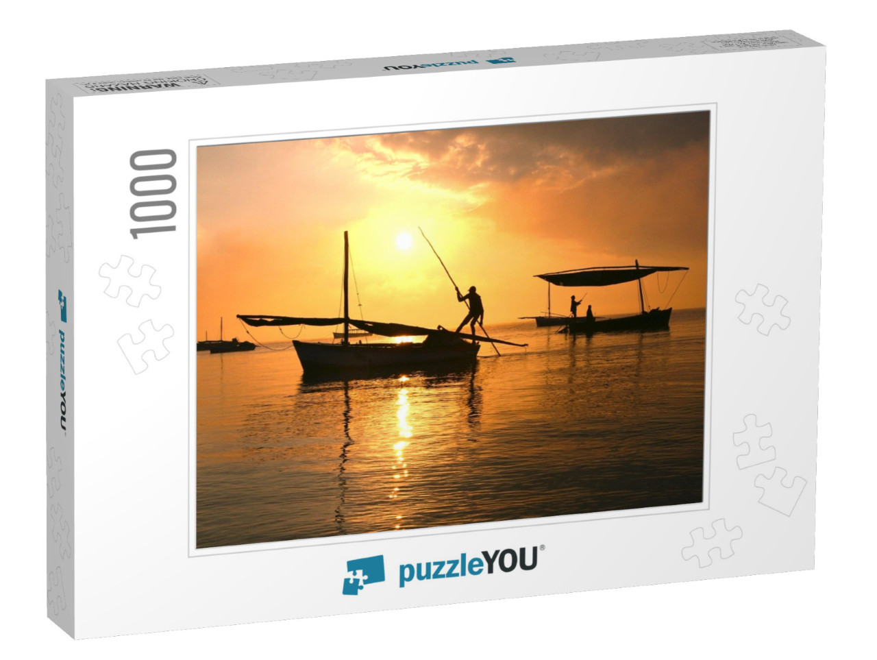 The Fisherman Sailing for Fish in the Middle of the Sea i... Jigsaw Puzzle with 1000 pieces