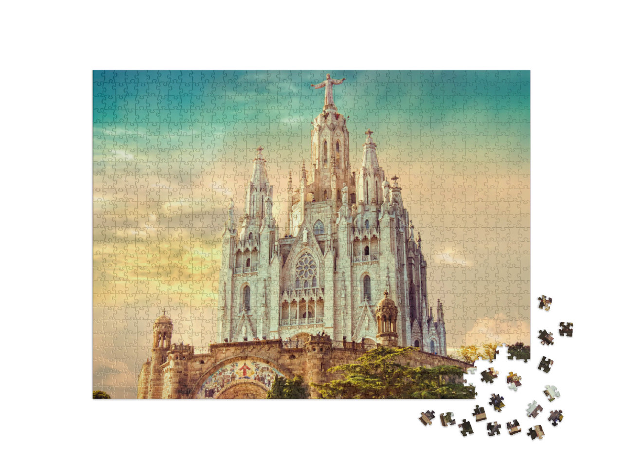 Sagrada Familia Basilica Aerial View as the... Jigsaw Puzzle Jigsaw Puzzle with 1000 pieces