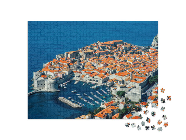 Dubrovnik Old City Top View in Croatia... Jigsaw Puzzle with 1000 pieces