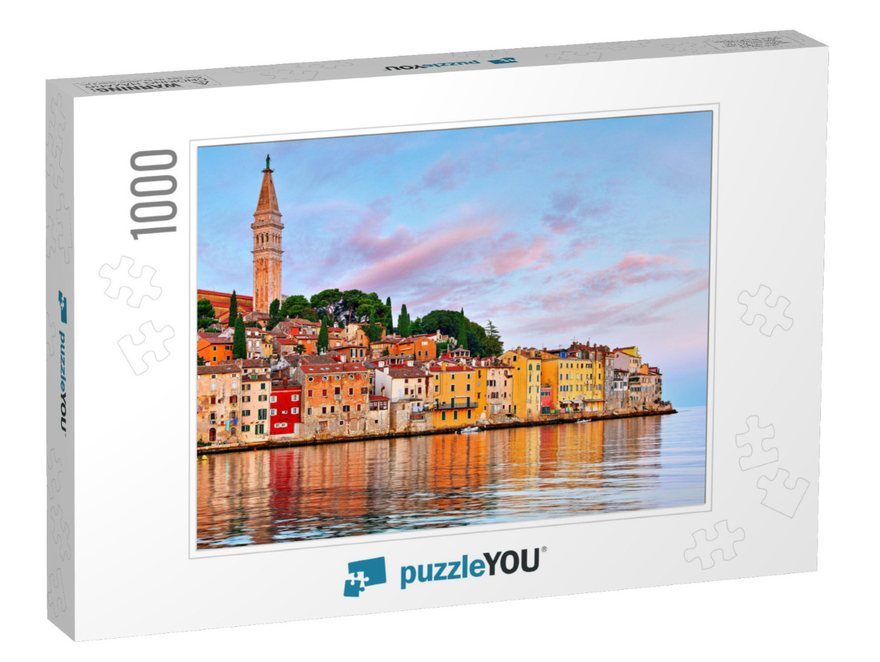 Rovinj Croatia. Sunrise Sky Above Vintage Town At Istria... Jigsaw Puzzle with 1000 pieces