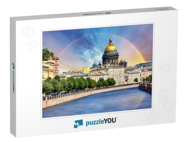 Saint Isaac Cathedral Across Moyka River, St Petersburg... Jigsaw Puzzle