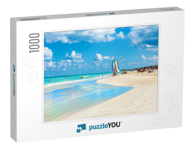 The Famous Beach of Varadero in Cuba with a Calm Turquois... Jigsaw Puzzle with 1000 pieces