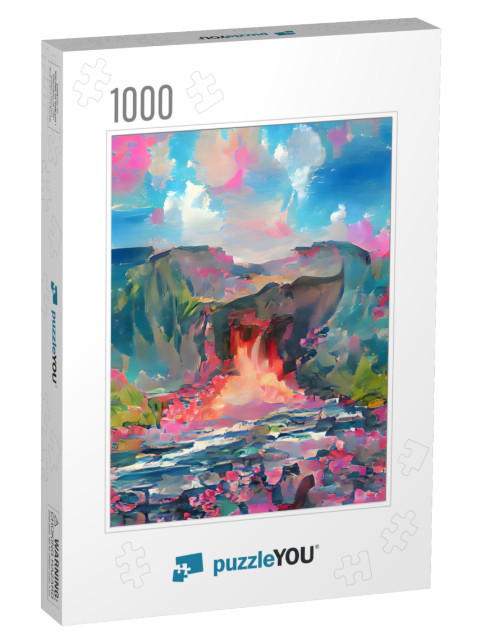 Hawaii Volcanoes National Park with Active Kilauea Volcan... Jigsaw Puzzle with 1000 pieces