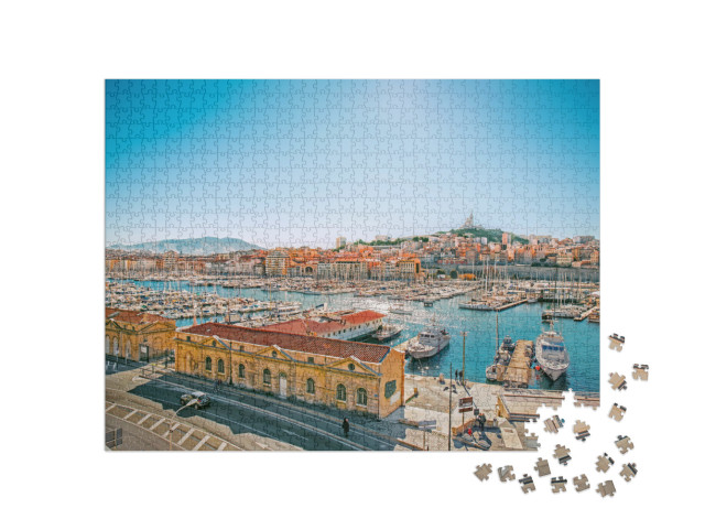 Panoramic Cityscape of Vieux Port, Marseille, Provence, F... Jigsaw Puzzle with 1000 pieces