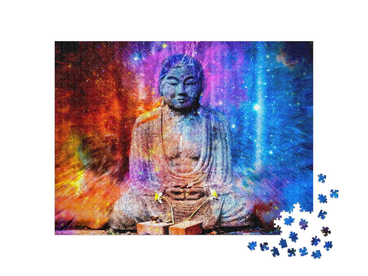 Statue of Buddha Transmuting Explosion of Beautiful Color... Jigsaw Puzzle with 1000 pieces