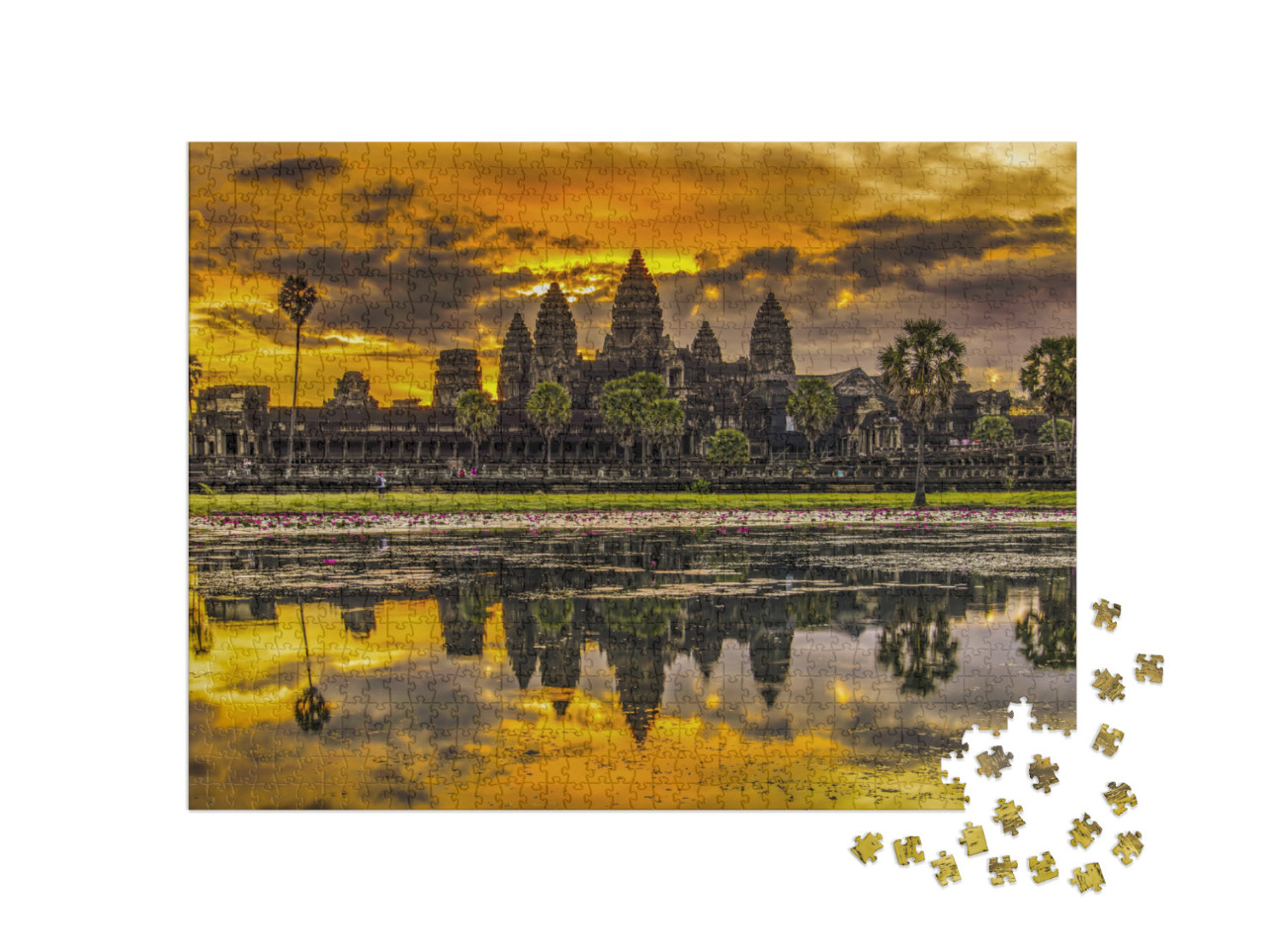 Angkor Wat in Cambodia During Sunrise... Jigsaw Puzzle with 1000 pieces