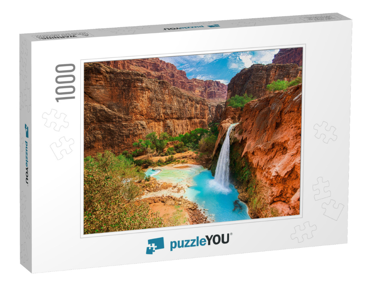 Havasu Falls, Waterfalls in the Grand Canyon, Arizona... Jigsaw Puzzle with 1000 pieces