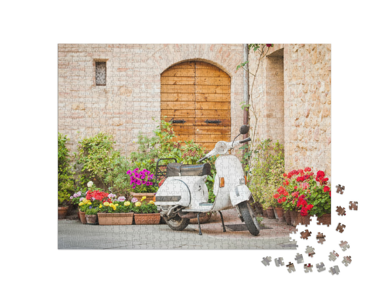 One of the Most Popular Transport in Italy, Vintage Vespa... Jigsaw Puzzle with 1000 pieces