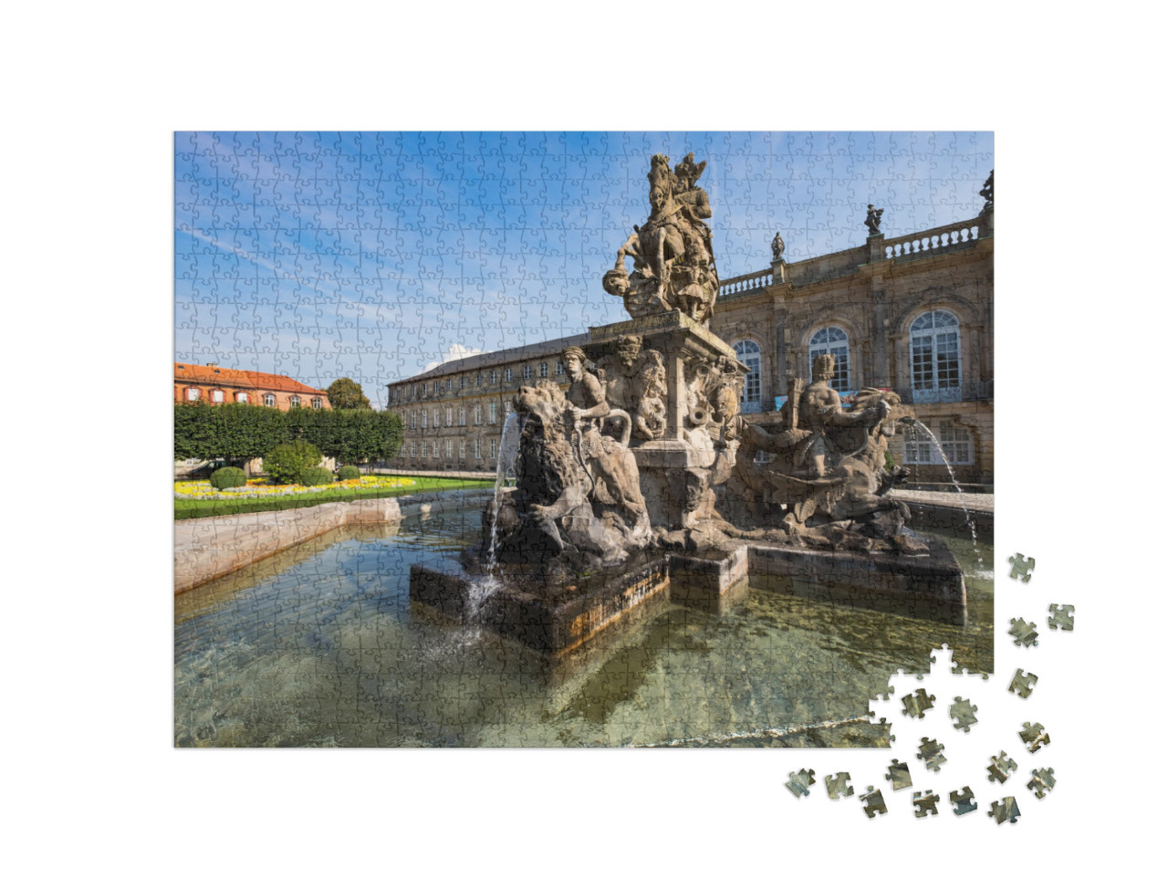 Fountain in Front of the Castle... Jigsaw Puzzle with 1000 pieces