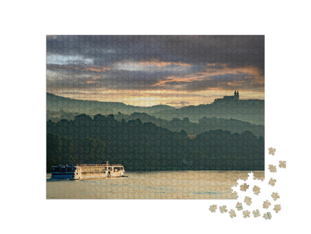 A River Cruise Boat on the Danube River At Sunset, in the... Jigsaw Puzzle with 1000 pieces