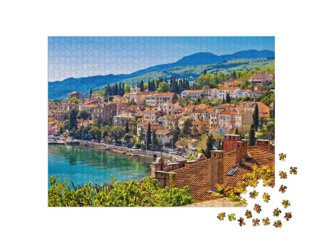 Town of Volosko Seafront View, Opatija Riviera of Croatia... Jigsaw Puzzle with 1000 pieces