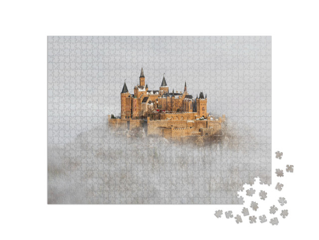 Hohenzollern Castle Over the Clouds, Germany... Jigsaw Puzzle with 1000 pieces