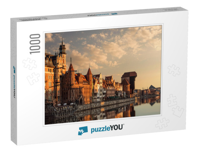 Calm, Empty Gdansk Old Town Harbor At the Sunrise... Jigsaw Puzzle with 1000 pieces