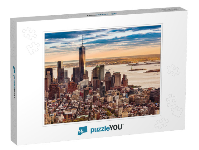 Aerial View of the Lower Manhattan At Sunset... Jigsaw Puzzle