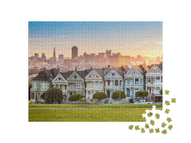 The Painted Ladies of San Francisco Alamo Square Victoria... Jigsaw Puzzle with 1000 pieces