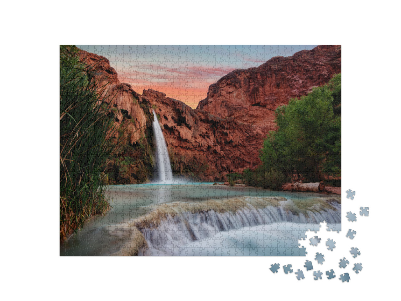 Havasu Falls Sunset... Jigsaw Puzzle with 1000 pieces