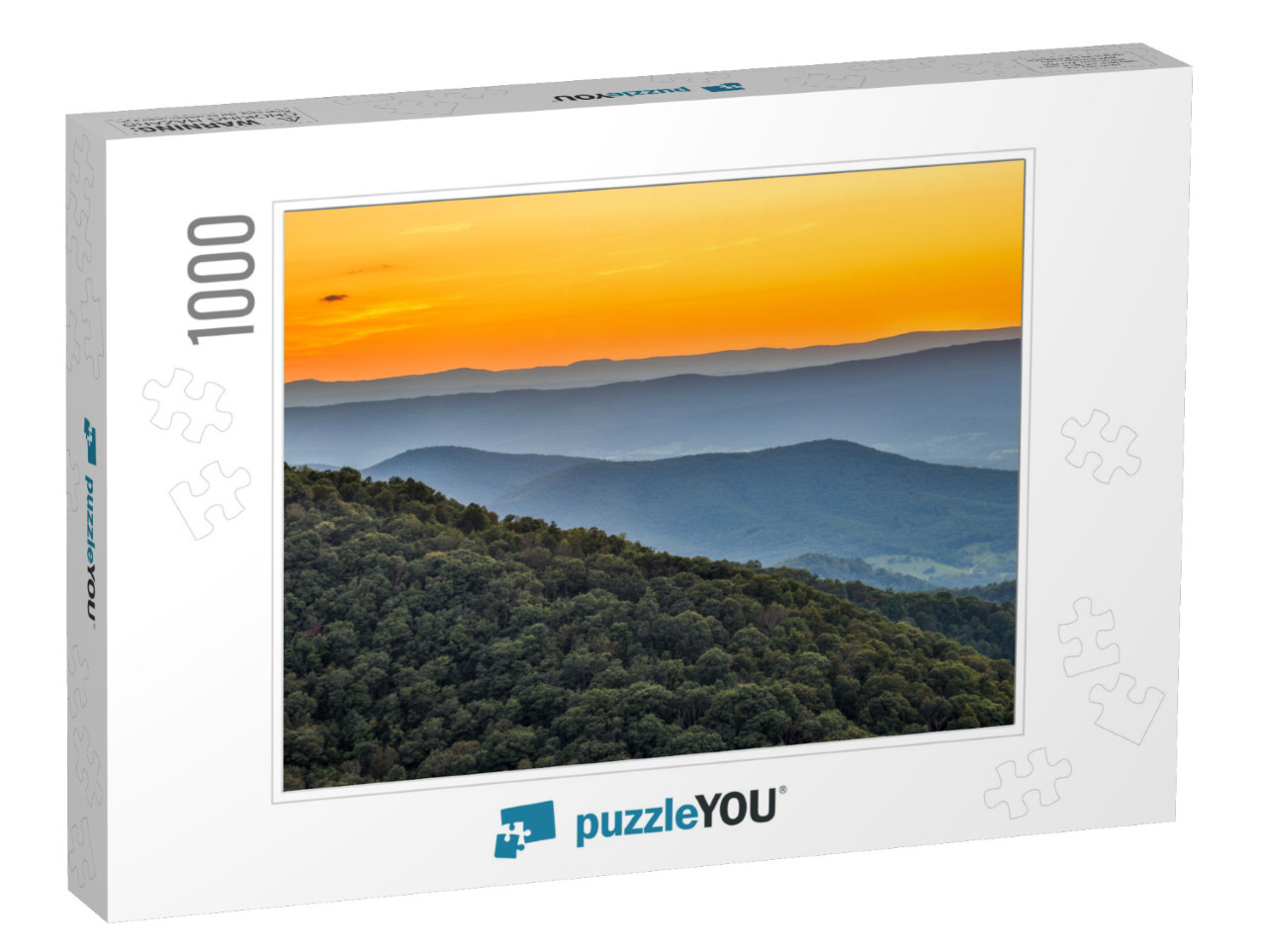 Usa, Virginia, Shenandoah National Park, Sunset At Frankl... Jigsaw Puzzle with 1000 pieces