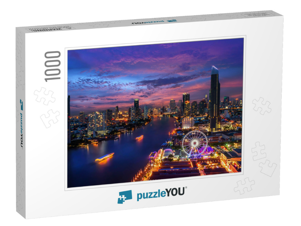 Bangkok Cityscape. Bangkok Night View in the Business Dis... Jigsaw Puzzle with 1000 pieces