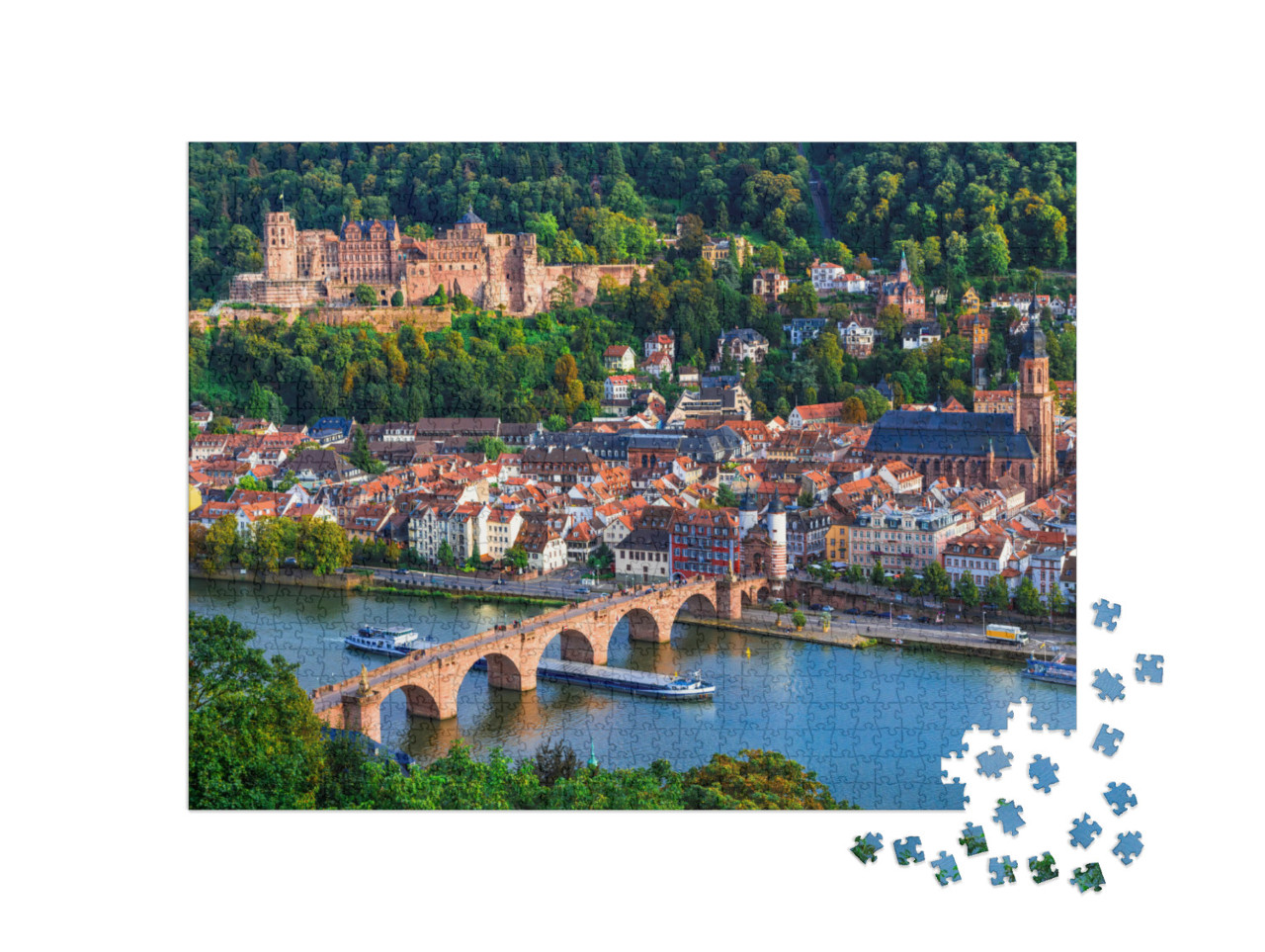 Landmarks & Beautiful Towns of Germany - Medieval Heidelb... Jigsaw Puzzle with 1000 pieces