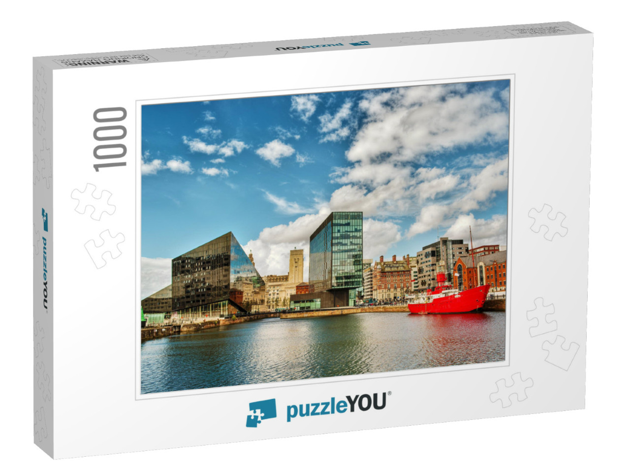 Buildings in Liverpool England Near the River Mersey, Hdr... Jigsaw Puzzle with 1000 pieces