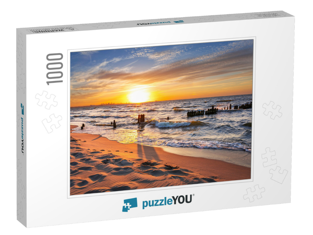 Sunset on the Beach At Baltic Sea in Poland... Jigsaw Puzzle with 1000 pieces