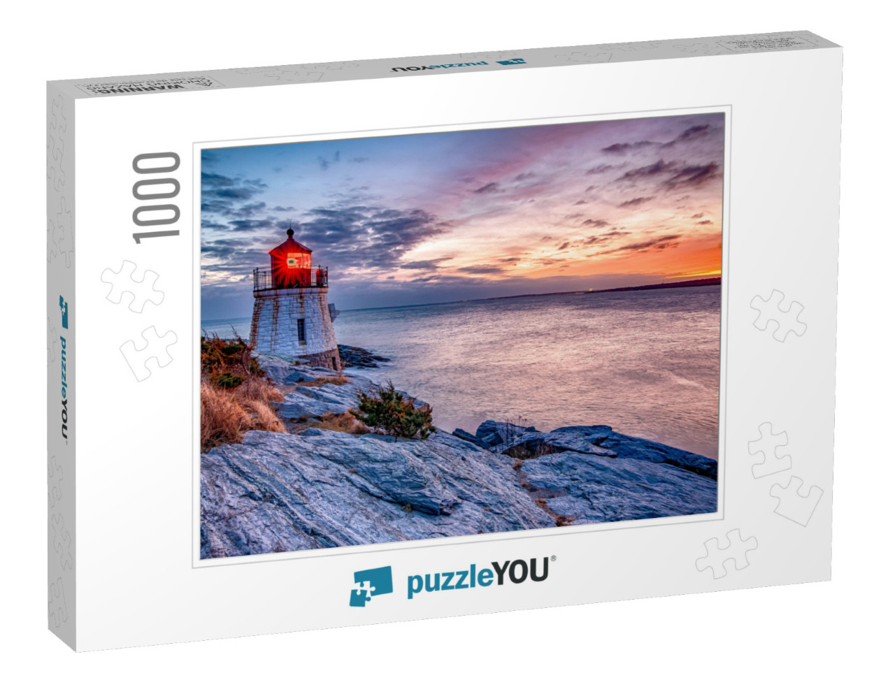 Sunset At Castle Hill Lighthouse. Newport, Rhode Island... Jigsaw Puzzle with 1000 pieces