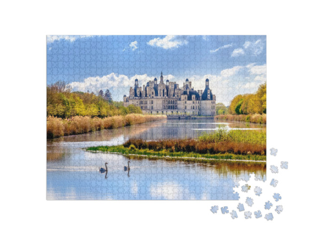 Chambord Castle, Royal Medieval French Castle At Loire Va... Jigsaw Puzzle with 1000 pieces