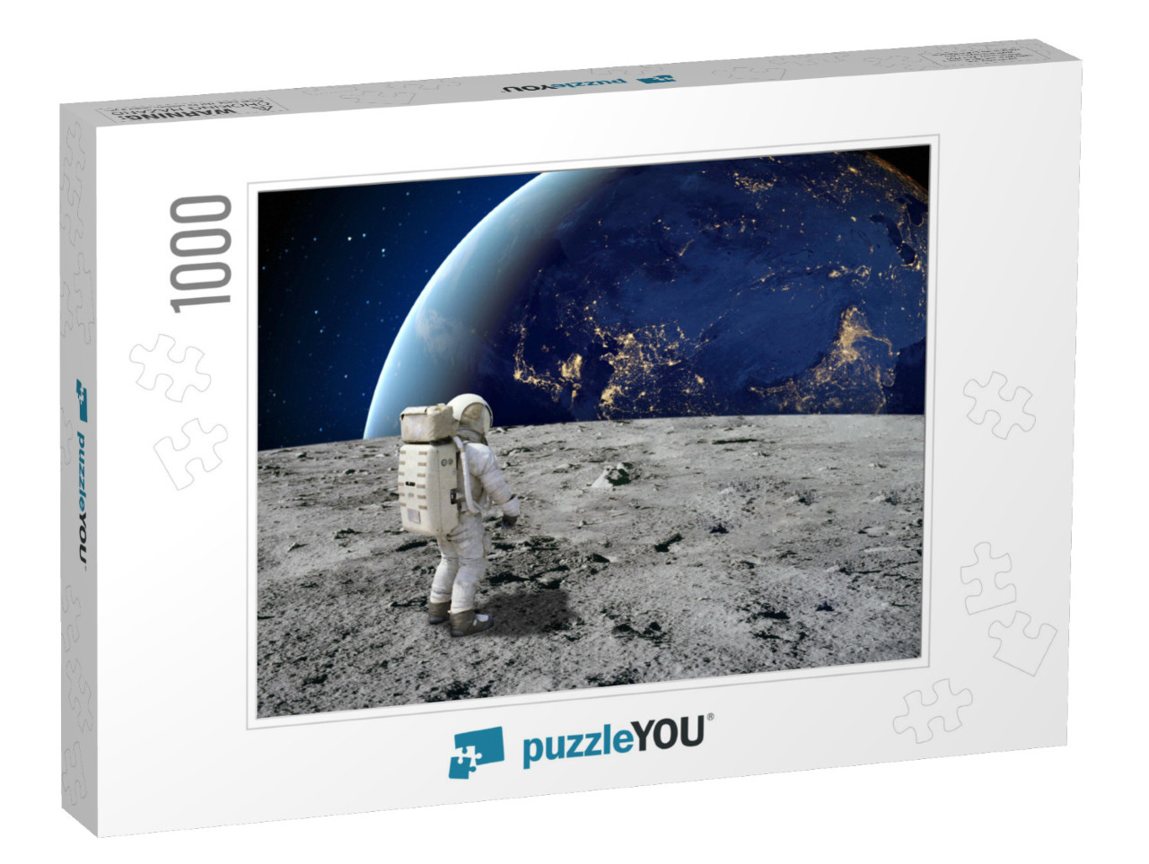 An Astronaut Standing on the Surface of the Moon Looking... Jigsaw Puzzle with 1000 pieces