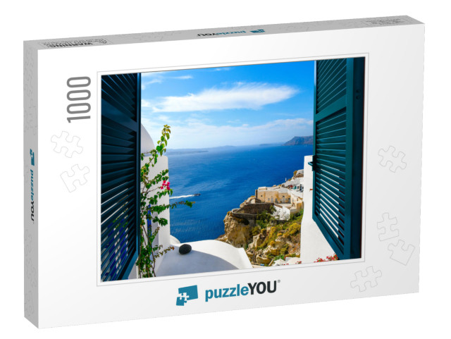 View from a Window Overlooking the Sea, Caldera & Whitewa... Jigsaw Puzzle with 1000 pieces