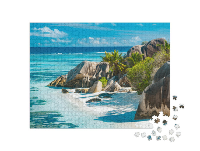 The Most Beautiful Beach of Seychelles - Anse Source Darg... Jigsaw Puzzle with 1000 pieces