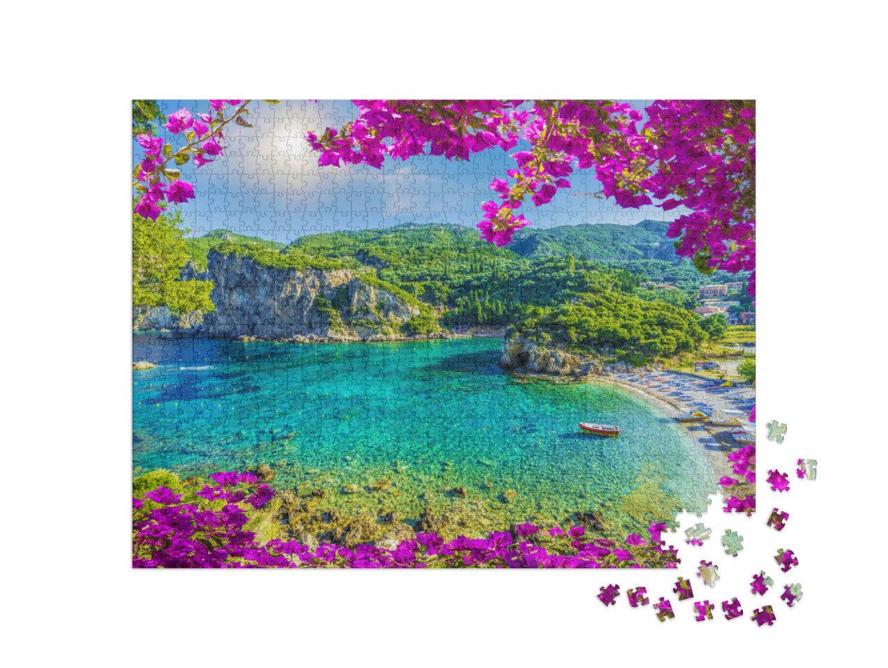 Amazing Bay with Crystal Clear Water in Paleokastritsa, C... Jigsaw Puzzle with 1000 pieces