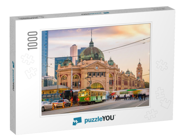 Melbourne Flinders Street Train Station in Australia At S... Jigsaw Puzzle with 1000 pieces