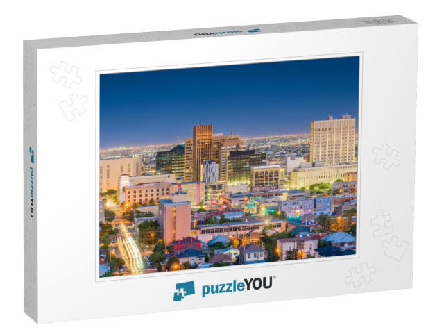 El Paso, Texas, USA Downtown City Skyline At Dusk with Jua... Jigsaw Puzzle