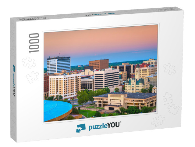 Wichita, Kansas, USA Downtown Skyline At Dusk... Jigsaw Puzzle with 1000 pieces