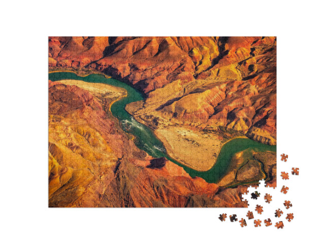 Aerial Landscape View of Colorado River in Grand Canyon... Jigsaw Puzzle with 1000 pieces