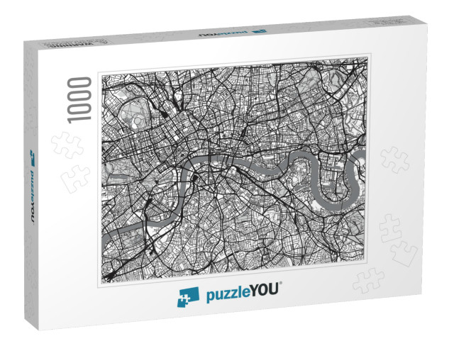 Urban City Map of London... Jigsaw Puzzle with 1000 pieces