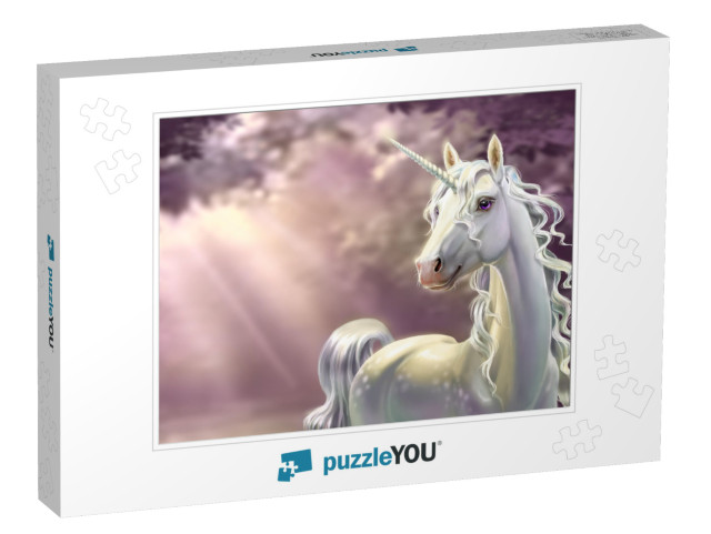 Unicorn in the Forest, Close-Up... Jigsaw Puzzle