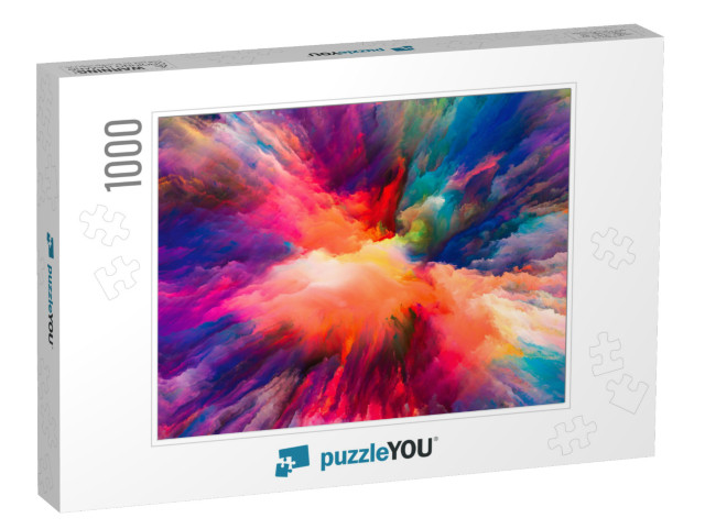 Color Splash Series. Background Design of Fractal Paint &... Jigsaw Puzzle with 1000 pieces